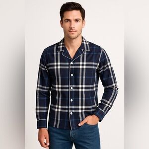 Burberry Paignton Trim Fit Sport Shirt in Navy